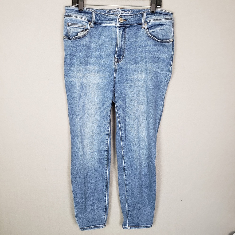Maurices M Jeans High Rise Skinny Stretch Light Wash Casual Basic Plus Size 14W